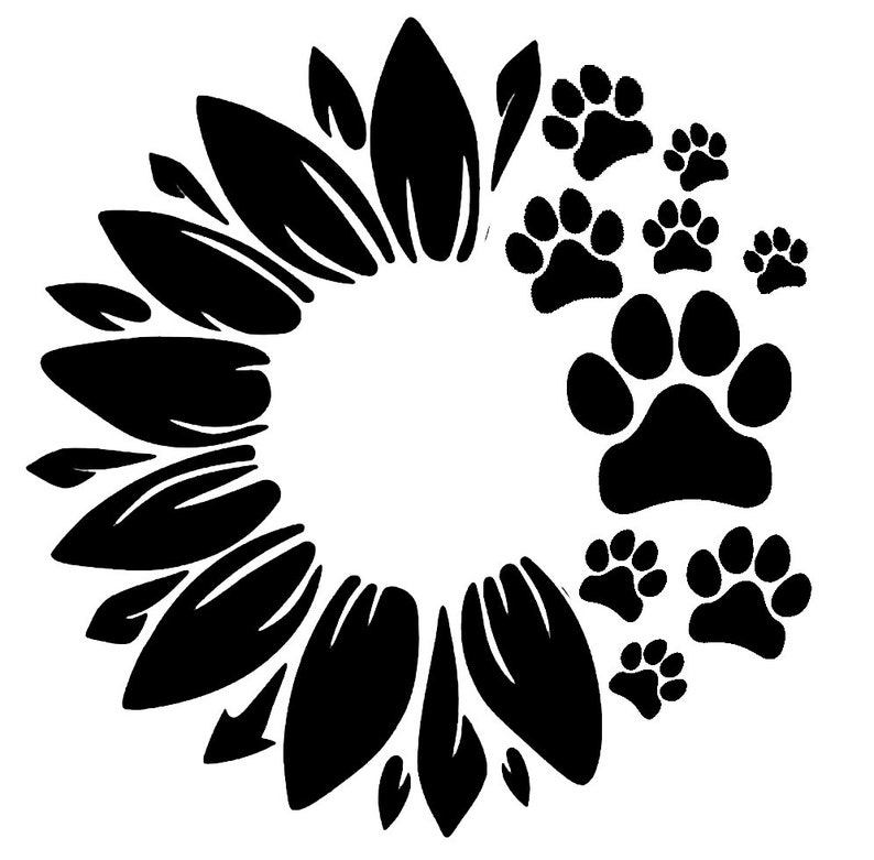 Download Sunflower Paw Print Decal Digital Download png file for | Etsy