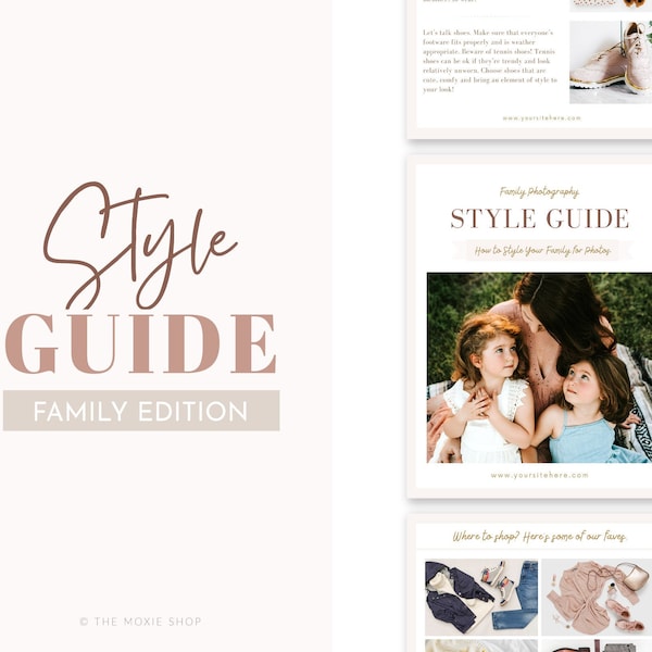 Photography Style Guide for Canva - Canva Templates for Photographers - What to Wear Guide for Canva