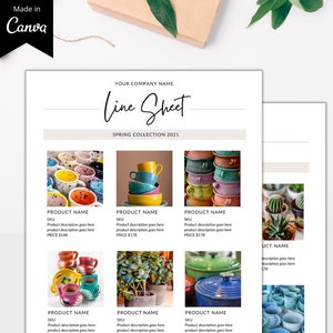 Minimalistisch regelblad, groothandelregelblad, groothandelscatalogus, regelbladsjabloon voor Canva - retailregelblad direct downloaden