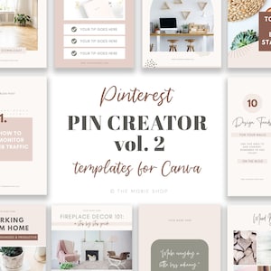 Pinterest Pin Templates for Canva - Canva Pinterest Post Templates - Pinterest content creator - Pin Creator Digital Download