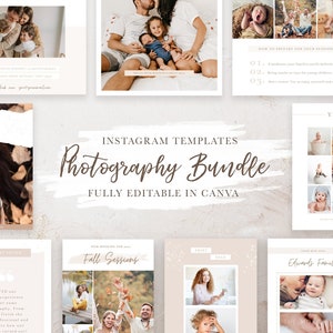 Photography Instagram Templates for Canva  - Social Media Templates for Photographers - Canva Template Bundle - Facebook Templates