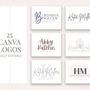 Premade Logo Bundle for Canva - Editable Logos - Modern Logo Bundle - DIY Canva Logo Templates - Logo Design