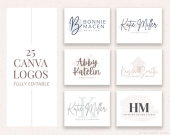Editable Logo Templates Bundle for Canva: DIY Modern Logo Design