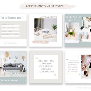 Blush Instagram Post Templates for Canva: Social Media Engagement ...