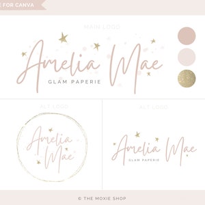 Feminine Logo Bundle for Canva - Editable logo templates - Modern Logo Bundle - DIY Canva Logo Templates - Logo Design