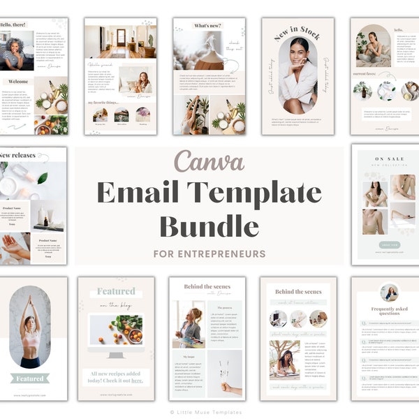 E-Mail Marketing Canva Vorlagen Bundle - Newsletter Canva Vorlagen - Verkaufs-E-Mail - Willkommens-E-Mail - MailChimp - FloDesk - Blogger - Sequence