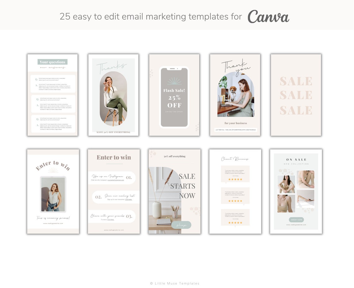 Email Marketing Canva Template Bundle Newsletter Canva Etsy