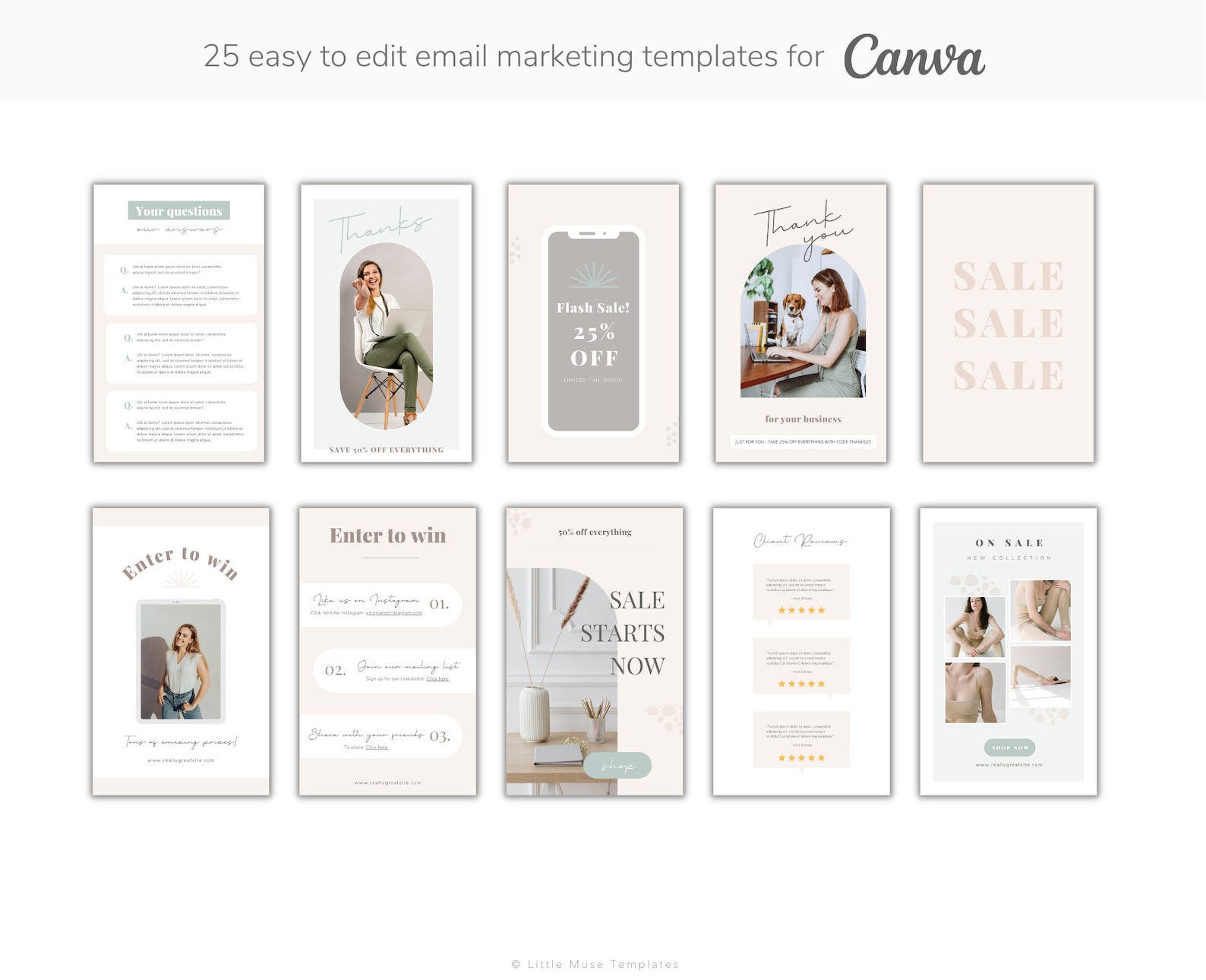 Email Marketing Canva Template Bundle Newsletter Canva Etsy