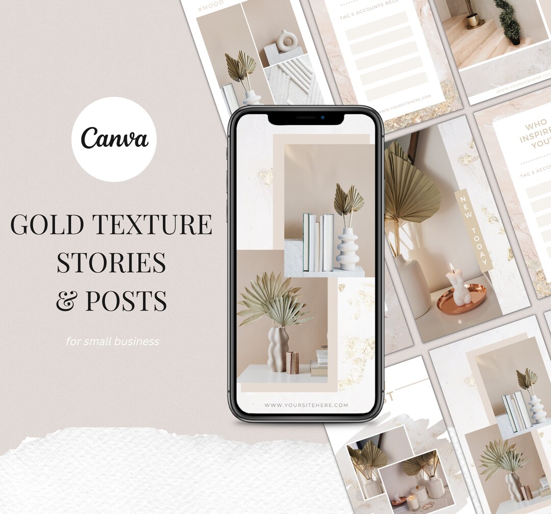 Gold Instagram Templates for Canva - Canva Social Media Templates ...