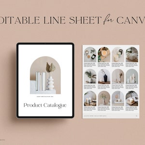 Editable Wholesale Line Sheet Template: Minimalist Design for Canva (Digital Download)