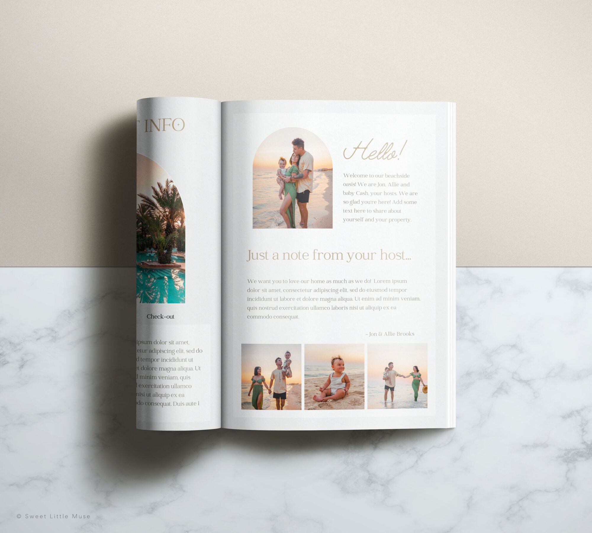 『peau』 Modèle de livre de bienvenue Air BNB imprimable pour Canva