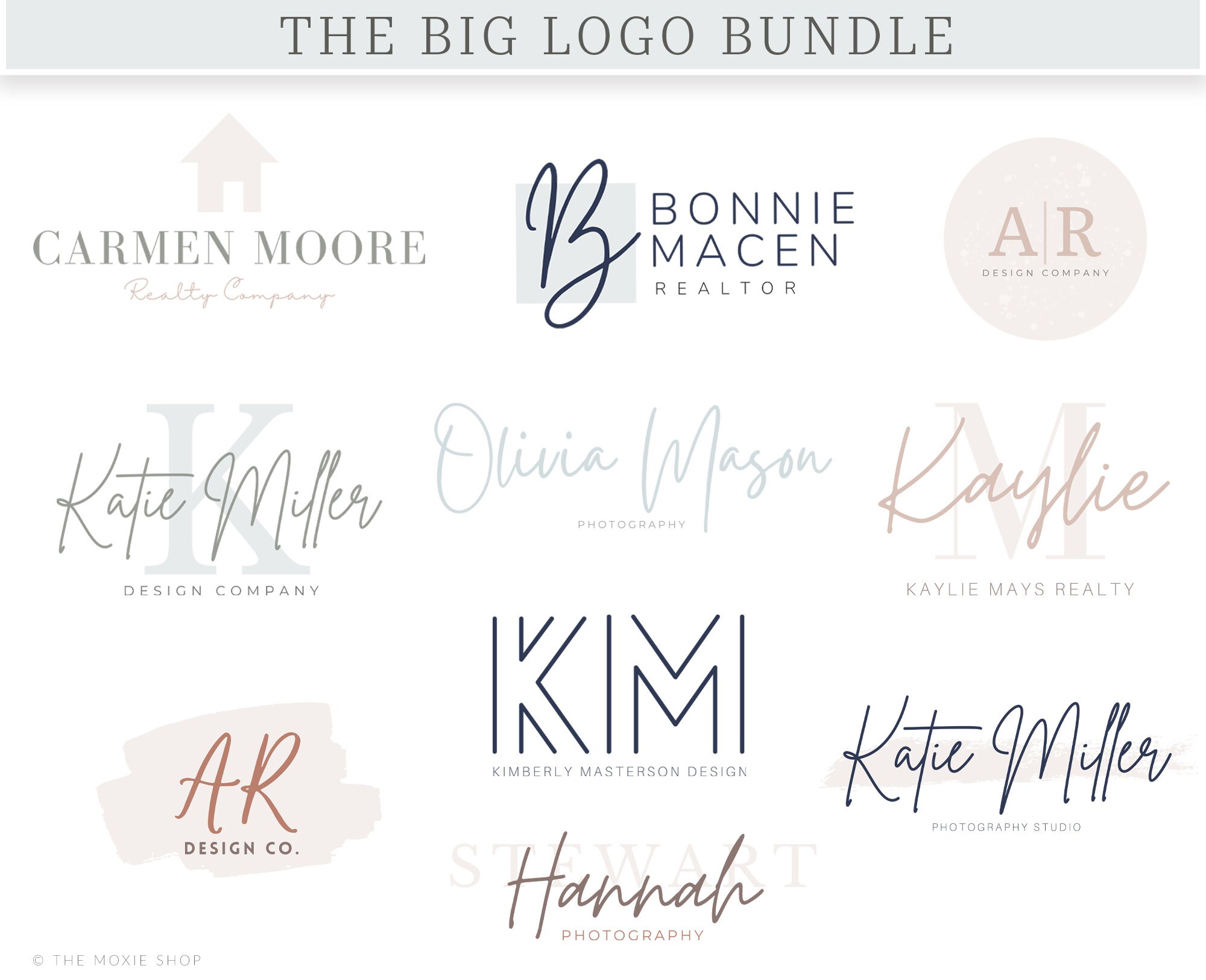 Editable Logo Templates Bundle for Canva: DIY Modern Logo Design - Etsy