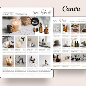 Afdrukbaar regelblad, groothandel regelblad, groothandelscatalogus, regelbladsjabloon voor Canva - regelblad voor de detailhandel direct downloaden