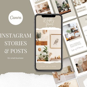 Instagram Templates for Canva  - Instagram Content creator for small businesses, online business, digital product download