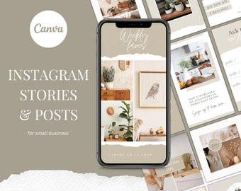 Canva Instagram-sjablonen: content voor kleine bedrijven, digitale download