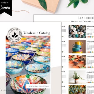 Wholesale Line Sheet, Wholesale Catalogue, Line sheet template for Canva - retail line sheet instant download