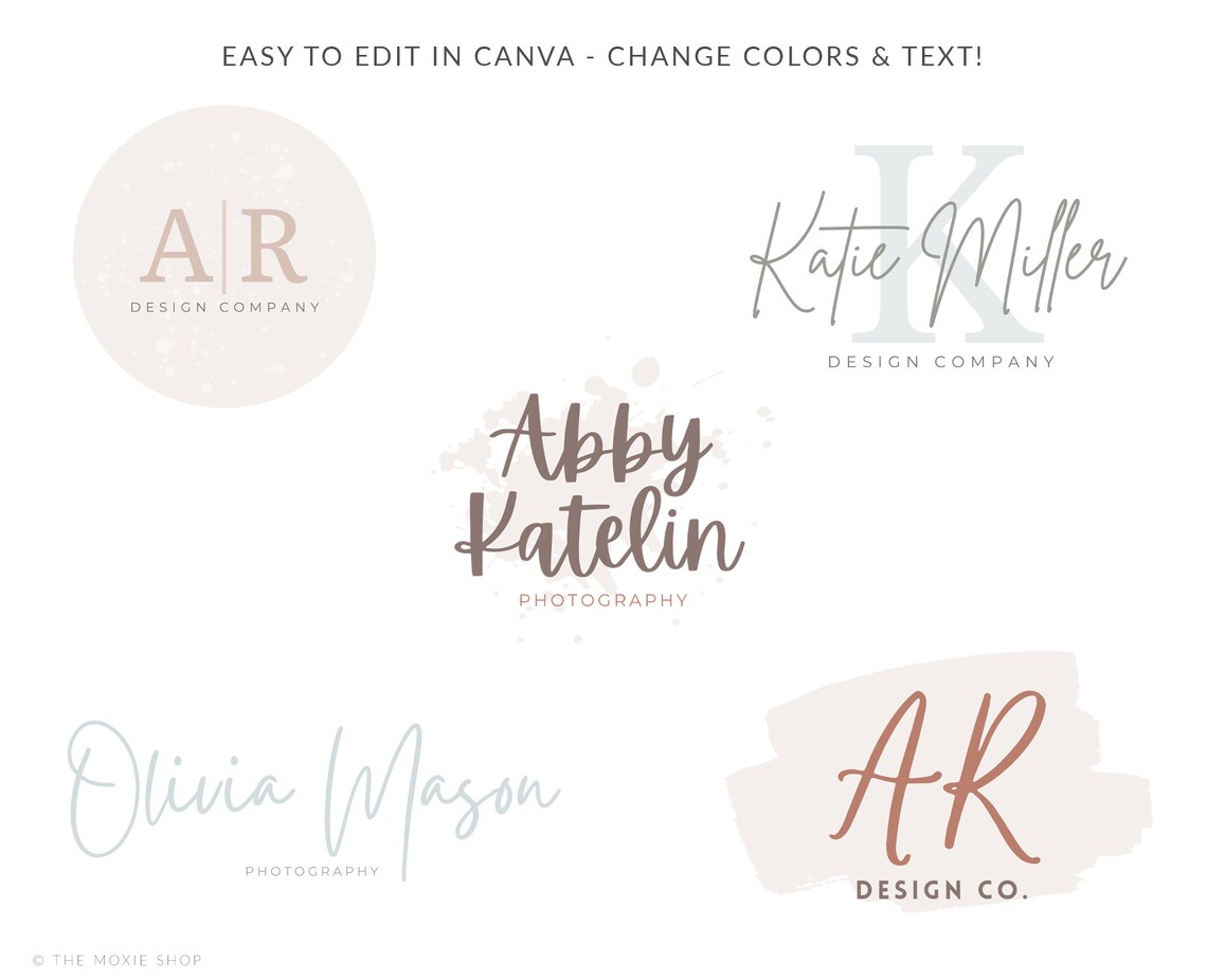 Editable Logo Templates Bundle for Canva: DIY Modern Logo Design - Etsy