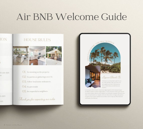 Air BNB Welcome Book Template: Vacation Rental Guide (Canva Printable, Digital Download)