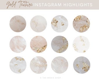 Gouden textuur Instagram-markeringspictogrammen: neutrale zakelijke omslagen