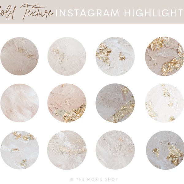 Gold Textured Instagram Highlights - Instagram Story Highlight Icons - Instagram Business Icons - Nuetral Highlight Covers