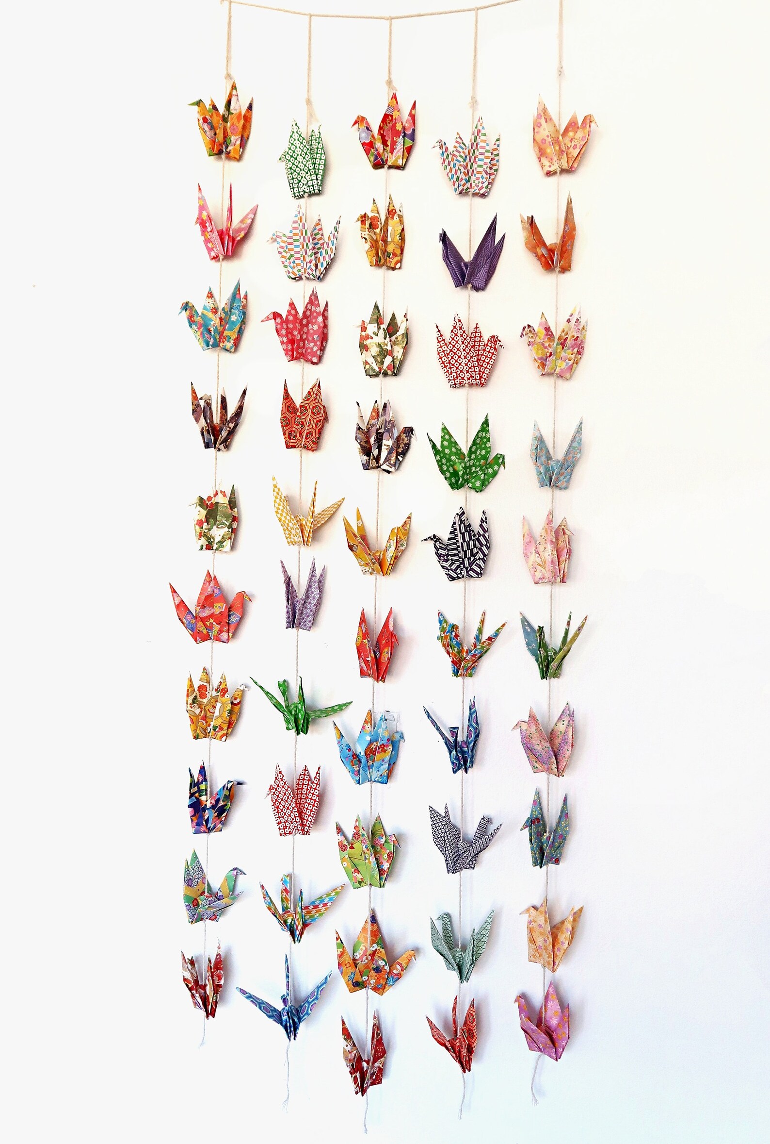 Origami Paper Crane Garland patterned Gift Event Etsy Australia