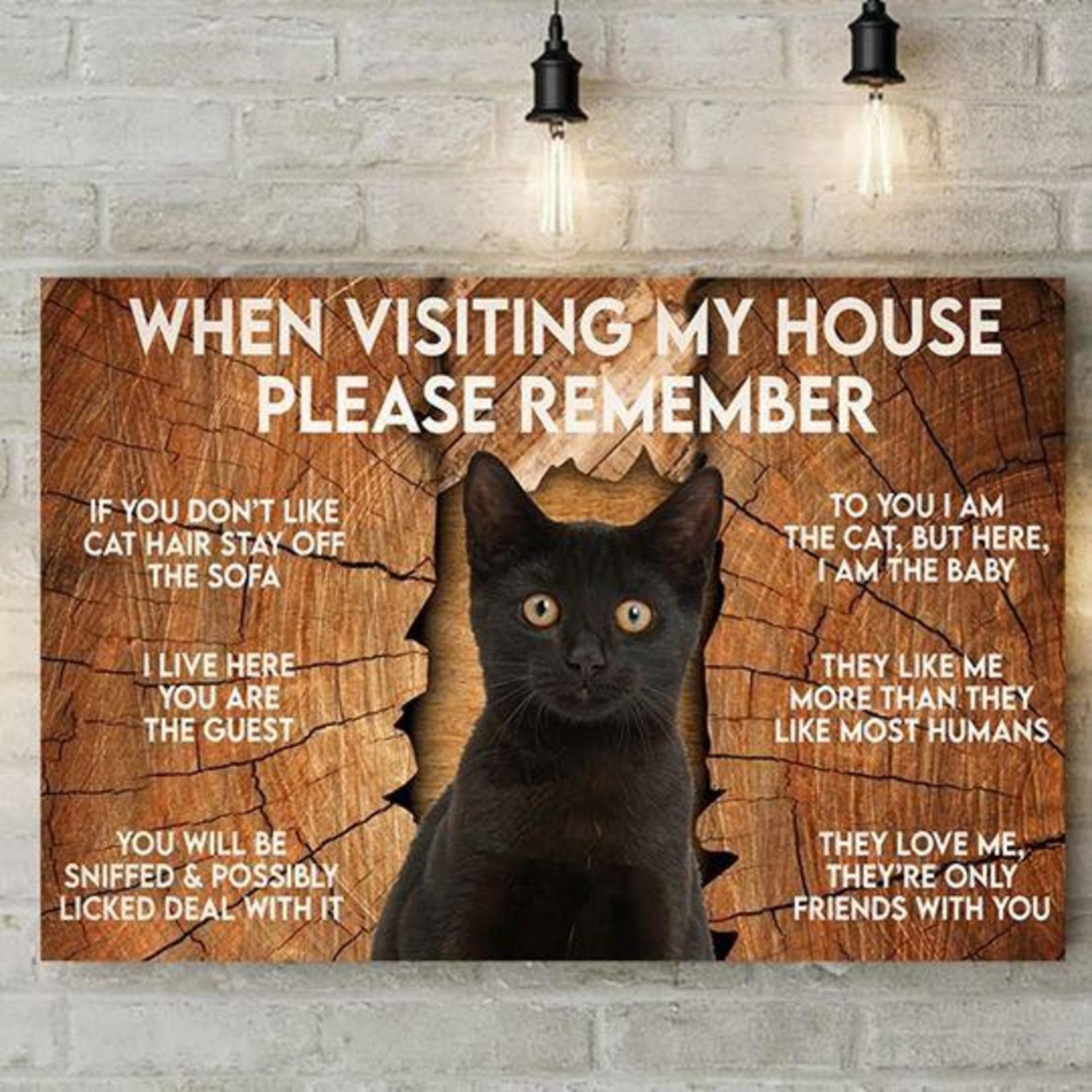 Black cat quote when visiting my house please remember if you Etsy