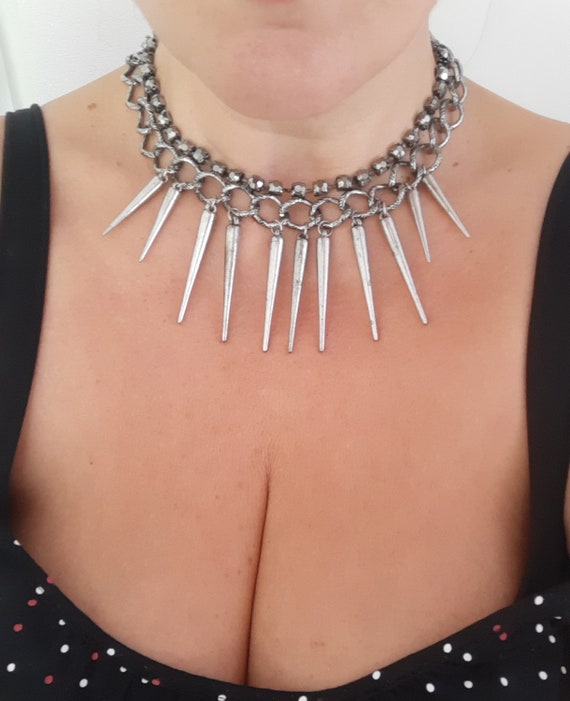 Death metal rope chain necklace Spiked choker Punk