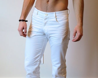 Slim Fit White Organic Twill 5 pocket Jean