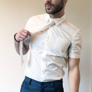 Organic Cotton White Short Sleeve Button Up Shirt