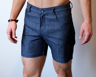 Organic Denim 5 Pocket Shorts, Made with Organic Cotton and Hemp