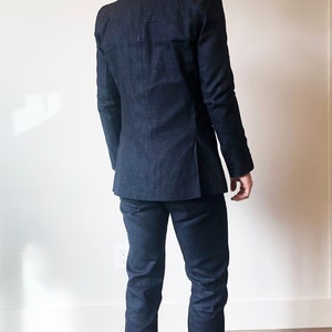 Denim Blazer, with Organic Cotton Hemp lining, Sustainably and Locally made with Recycled Cotton, Unisex image 7