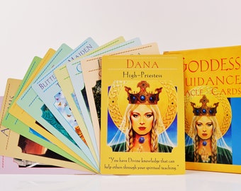 Goddess Guidance oracle card deck with guidebook for beginners , Full tarot deck for beginners , Unique tarot deck with guidebook
