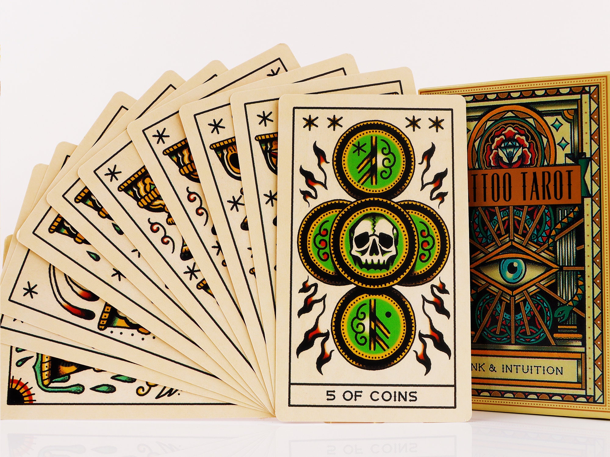 Tattoo Deck With Guidebook for Beginners Unique Tarot - Etsy