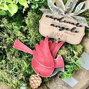 Cardinal Ornament; Cardinals Appear When Angels are Near, Personalized Remembrance Ornament, In Memory Of, Christmas Ornament, Sympathy Gift