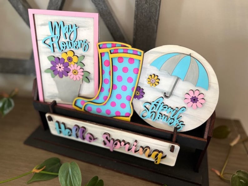 April Showers Bring May Flowers Insert Set, Hello Spring, Spring Home ...
