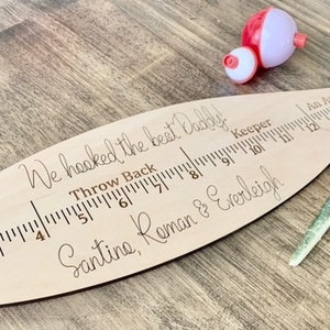 Personalized Wooden Fish Ruler; Father's Day Gift, Gift for Dad, Funny ...