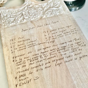 Handwritten Decorative Cutting Board; Recipe Board, Personalized Board, Gift for Mom, Gift for Grandma, Gift for Her