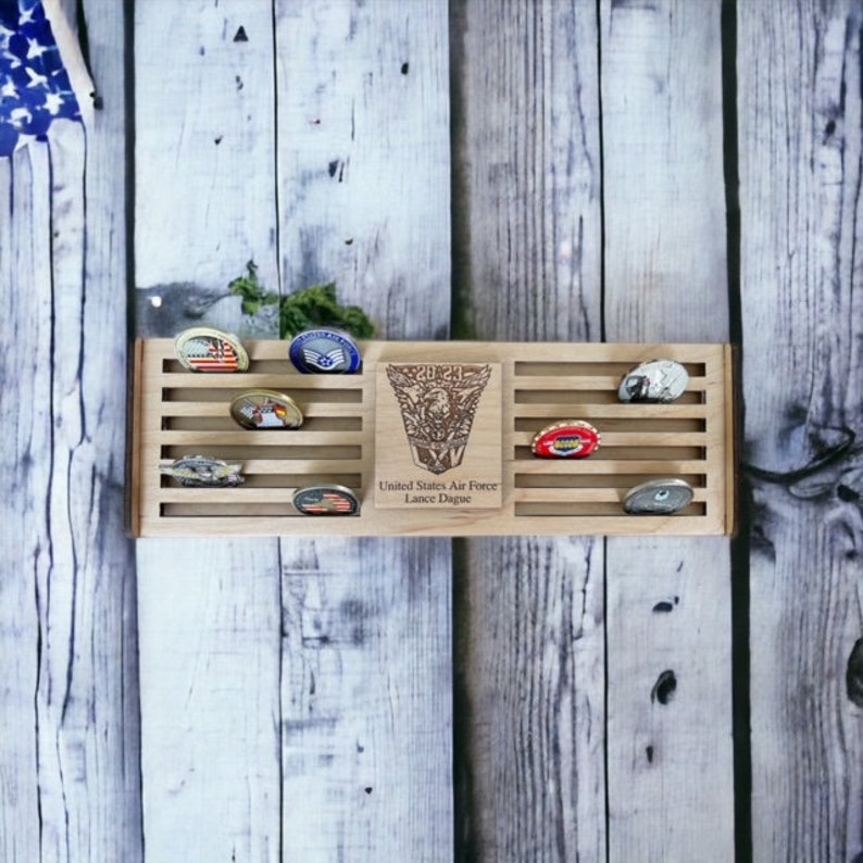 Personalized Coin Rack Display, Desktop Coin Display, Military Coin ...