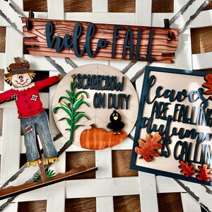 Hello Fall Raised Shelf Insert, Fall Wagon Inserts, Scarecrow Decor ...