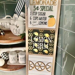 Interchangeable Leaning Ladder & Lemon Set; Lemon Decor, Leaning Ladder, Seasonal Decor