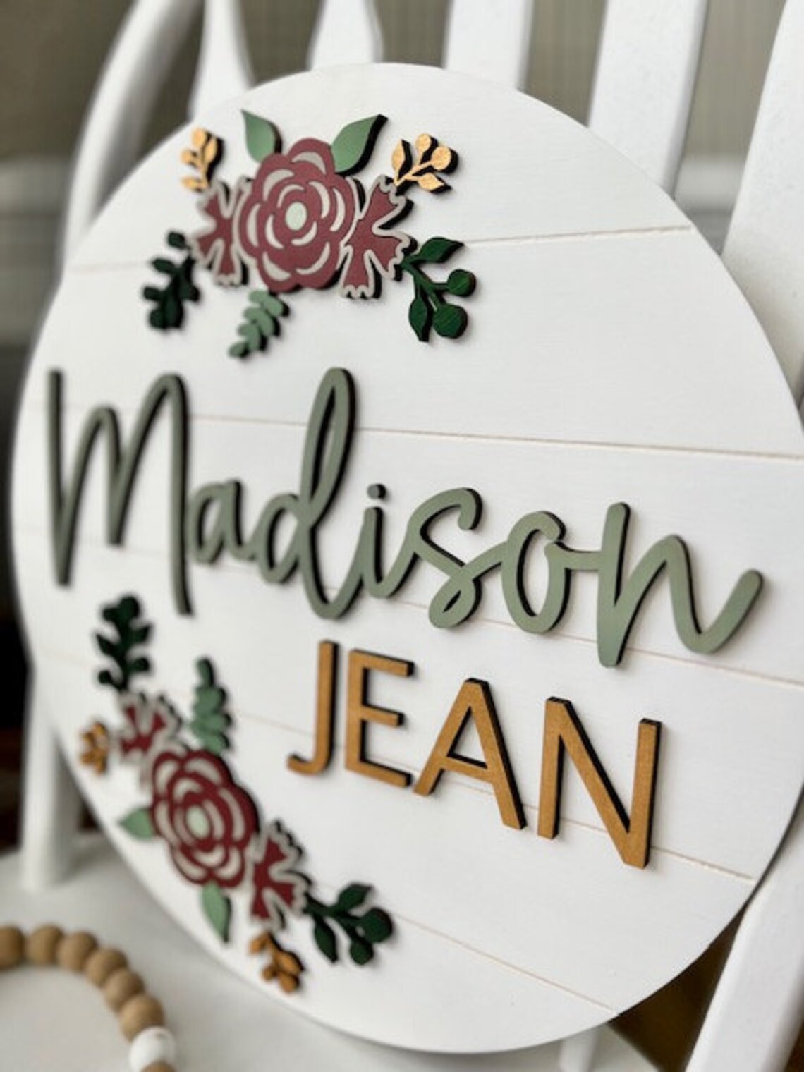 Custom Name Sign Nursery, Floral Wall Art, Nursery Name Sign, Baby ...