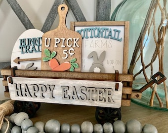 Easter Interchangeable Home Decor; Wagon Inserts, Raised Shelf Sitter, Seasonal Decor, Mantle Decor, Farmhouse Decor