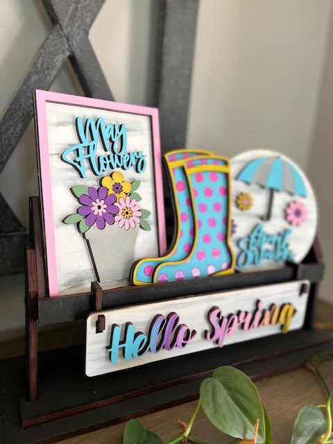 April Showers Bring May Flowers Insert Set, Hello Spring, Spring Home ...