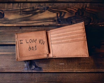 Cartera personalizada para hombre, Cartera grabada en polipiel, Cartera manuscrita, Regalo para papá, Regalo para marido, Regalo para el día del padre
