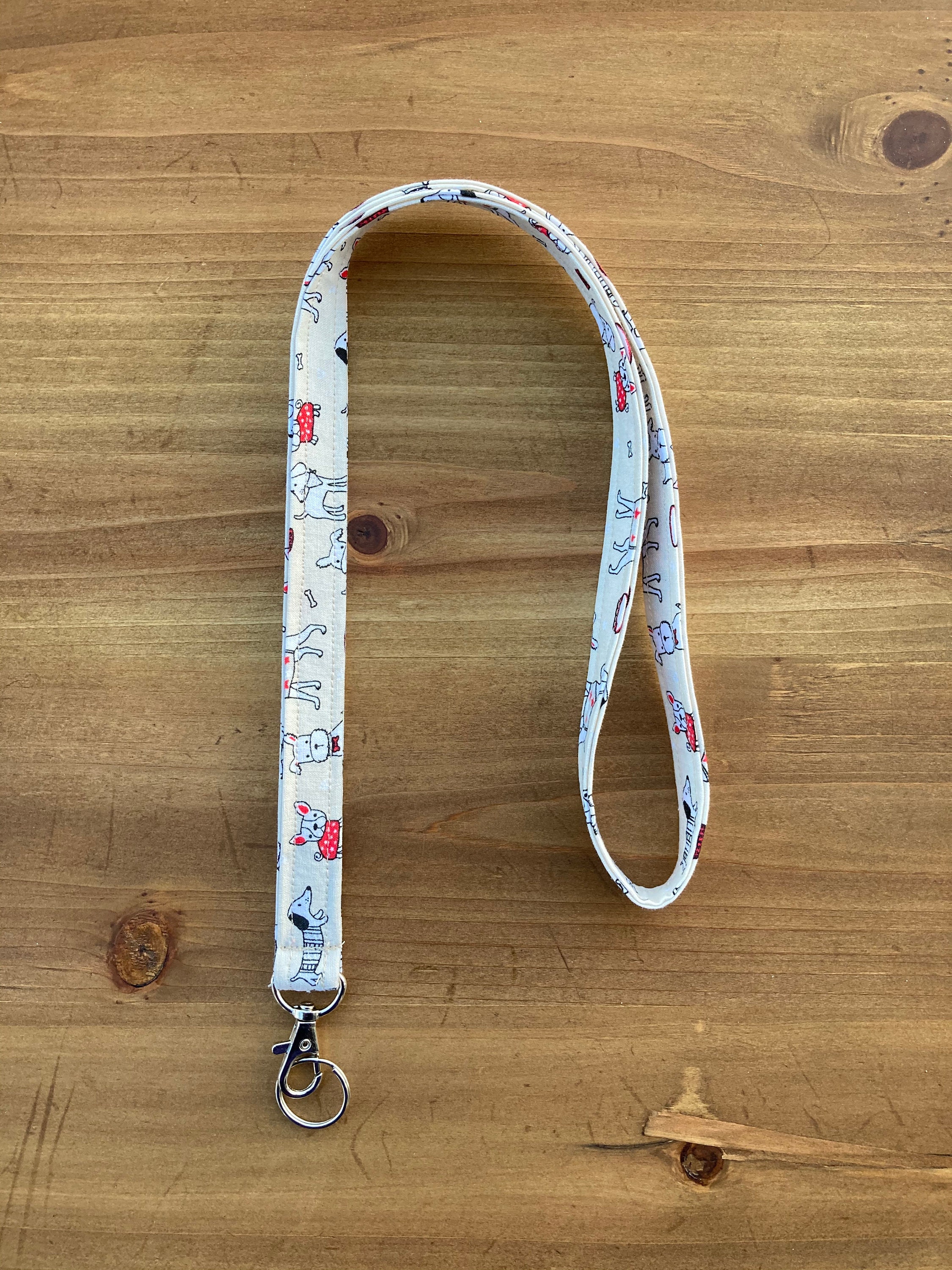 Dog Print Lanyard Lanyard with Swivel Snap Hook Fabric | Etsy