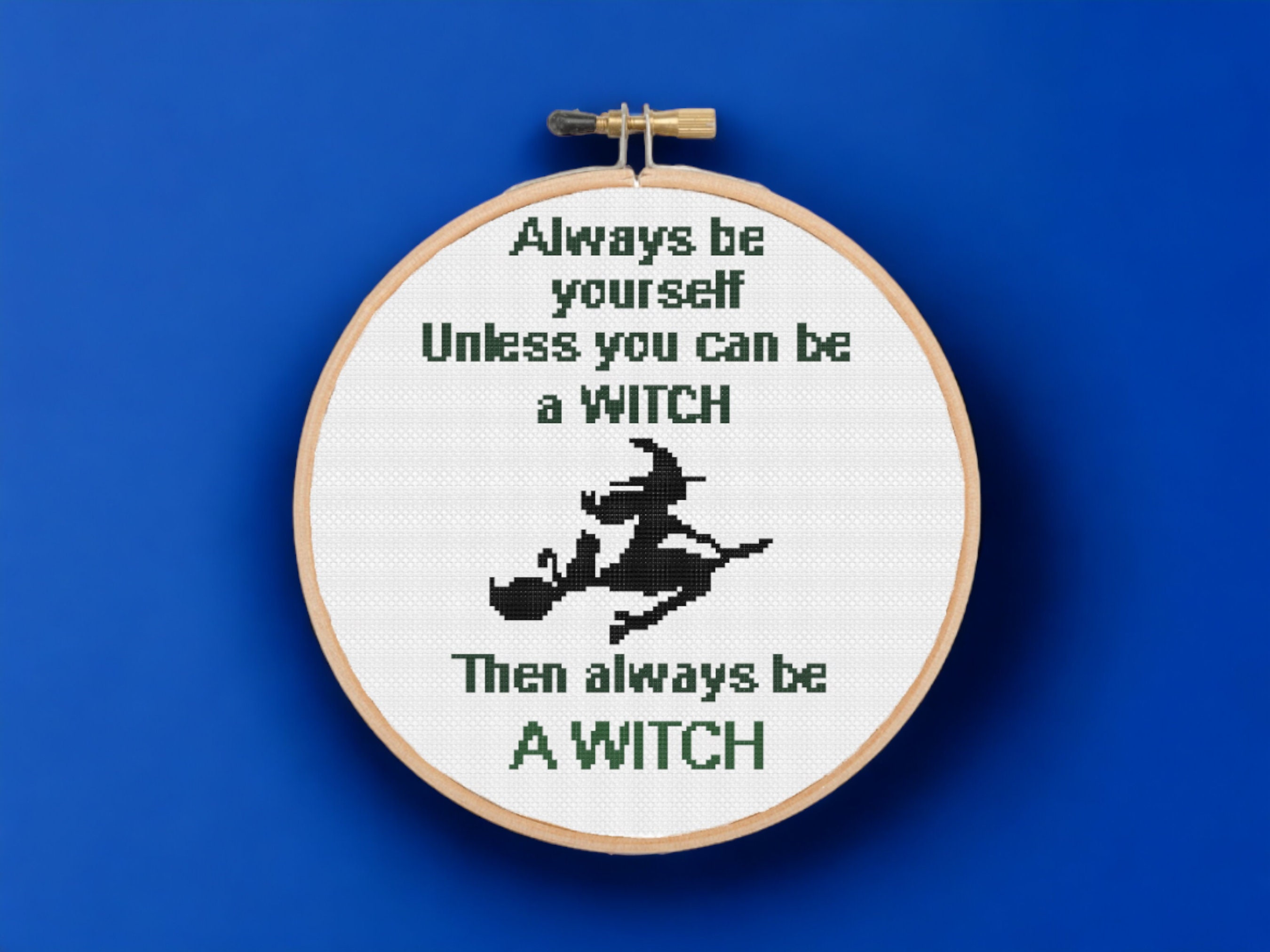 Witchy Cross Stitch Pattern Halloween Spooky Cross Stitch Witch Broom