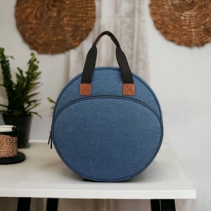 Cross Stitch Project Bag Cross Stitch Storage Embroidery Blue Bag Organizer Cross Stitch Blue Needlepoint Holder Carry On Bag