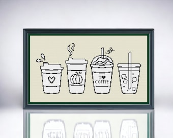 Coffee Lover Cross Stitch Pattern: Latte Home Decor (PDF Pattern)