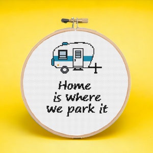 Cross Stitch Camping Pattern PDF for Camping Lovers Cross Stitch Easy for Beginners Camping Life Camper Cross Stitch Chart Instant Download