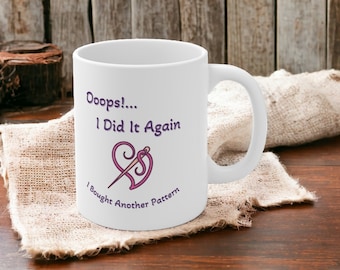 Cross Stitch Lover Coffee Mug, Ceramic Mug 11oz, Cross Stitch Gift, Another Cross Stitch Pattern, Coffee Cup For Cross Stitcher